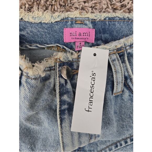 Francesca’s Marianne Asymmetrical Denim Midi Skirt Size S NWT Y2K Cowgirl Grunge - Picture 7 of 11